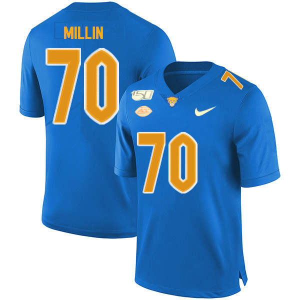 2019 Men #70 Stefano Millin Pitt Panthers College Football Jerseys Sale-Royal